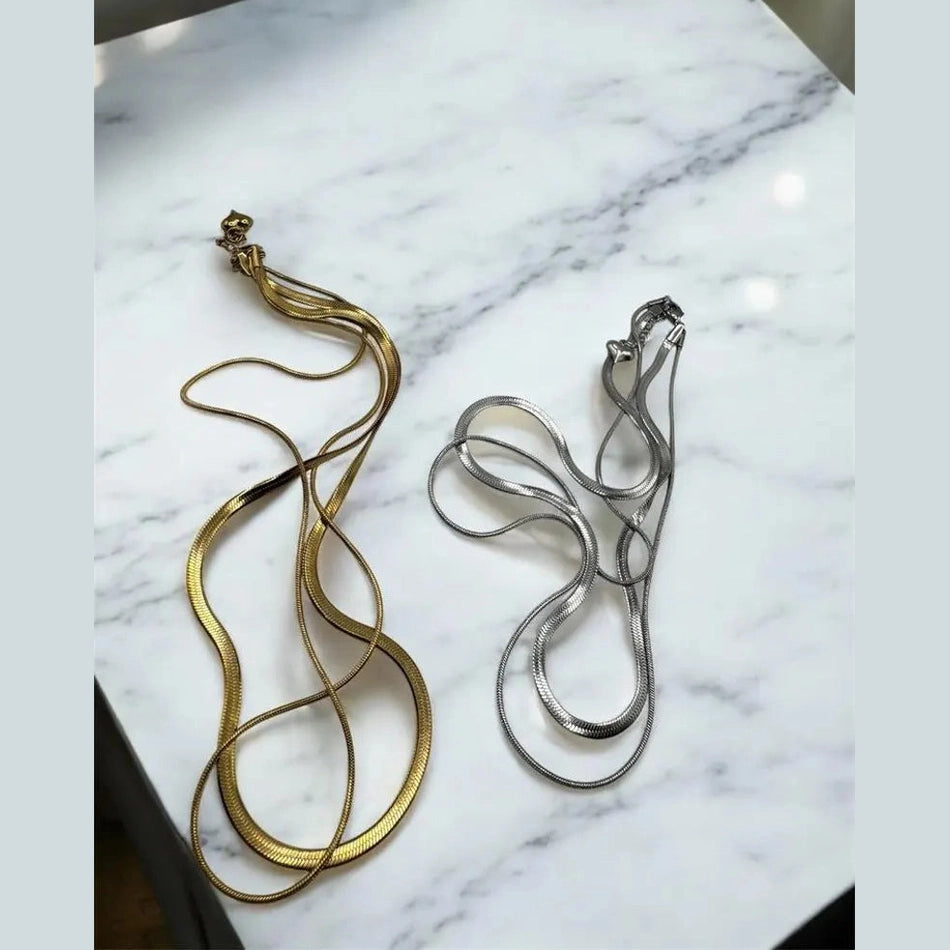 Gold-Plated Layered Necklace Set for Women